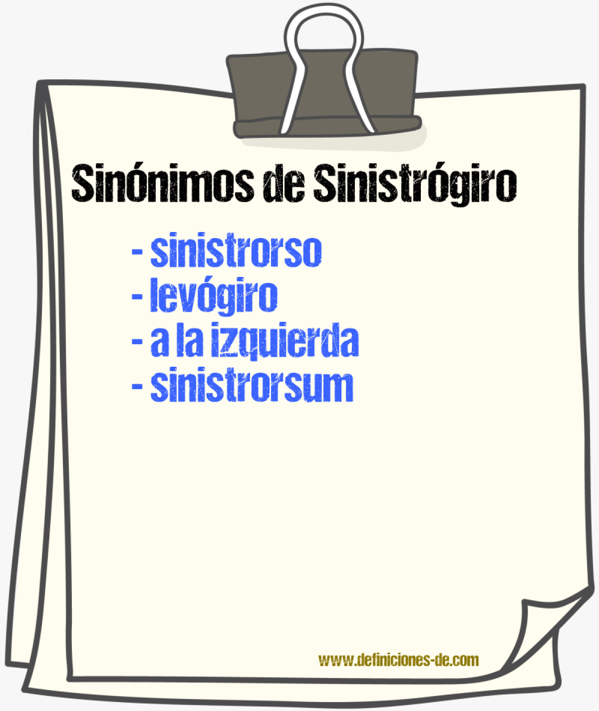 Sinónimos de sinistrógiro