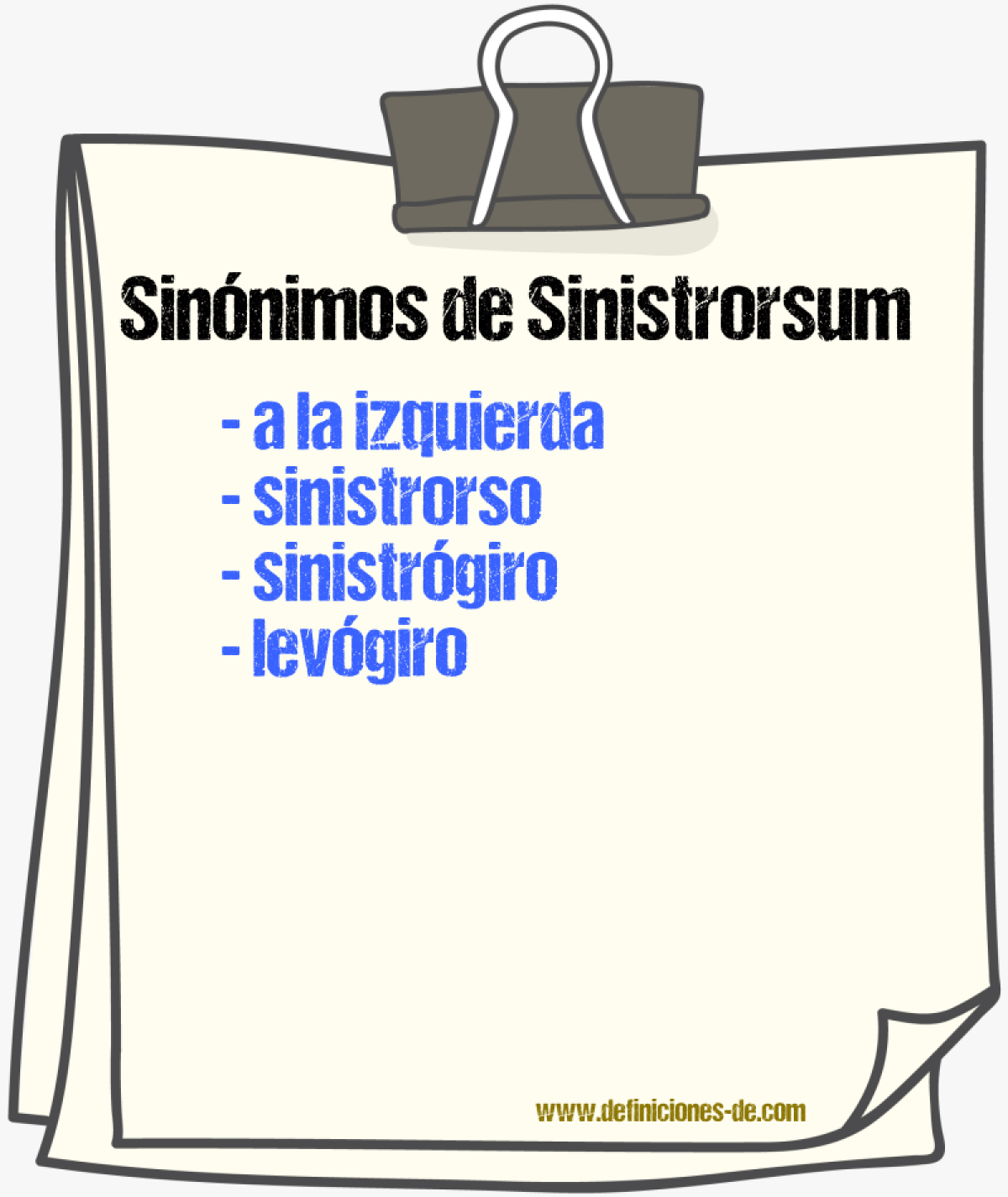 Sinónimos de sinistrorsum