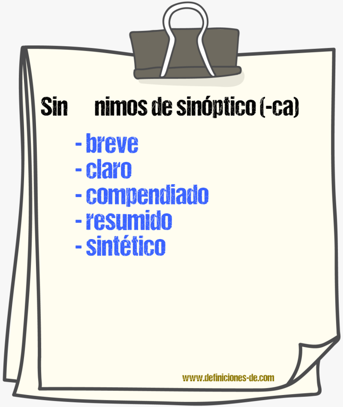 Sinnimos de sinptico