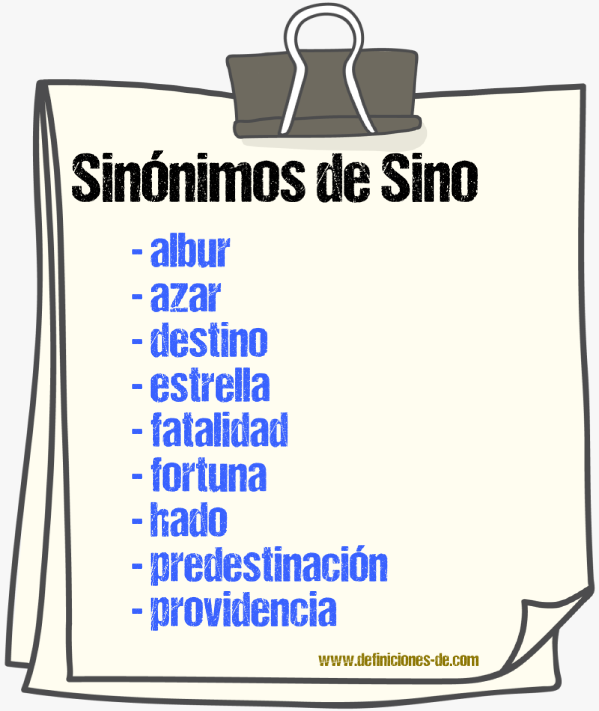 Sinnimos de sino