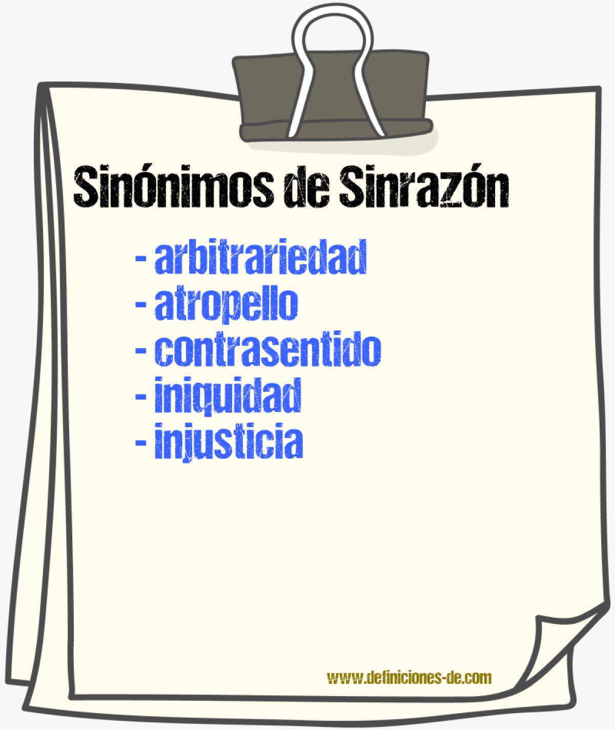 Sinnimos de sinrazn