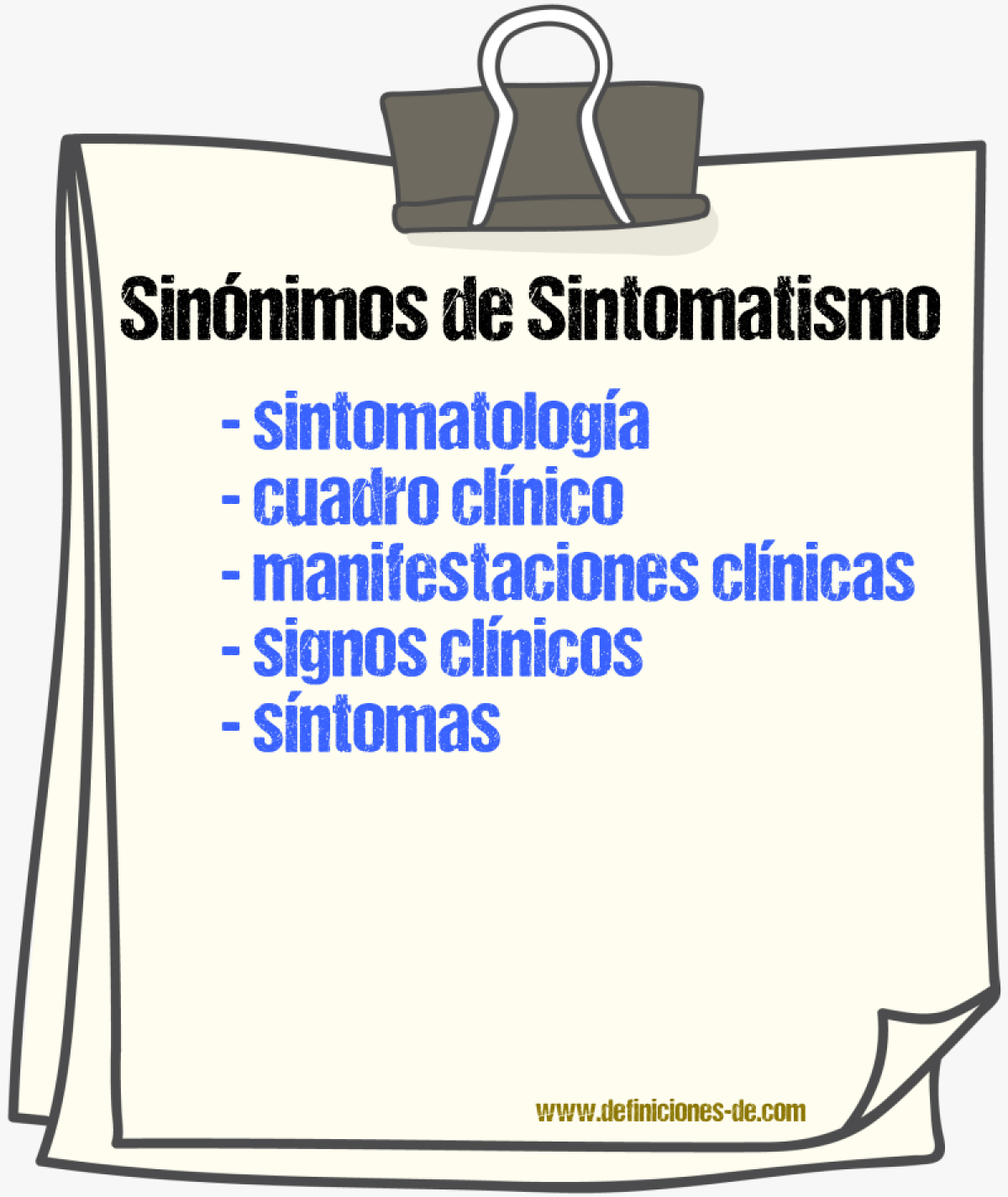 Sinónimos de sintomatismo