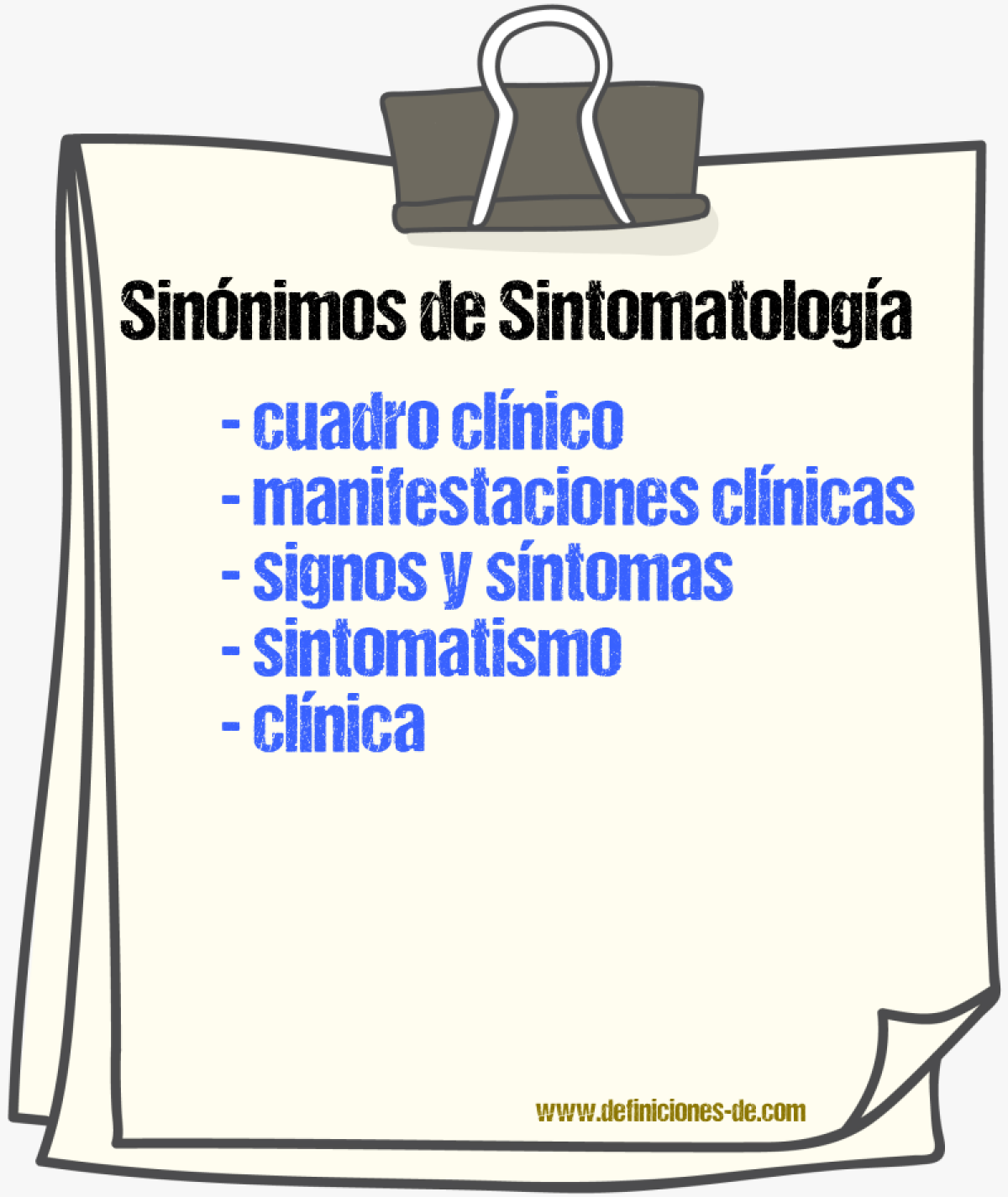 Sinónimos de sintomatología