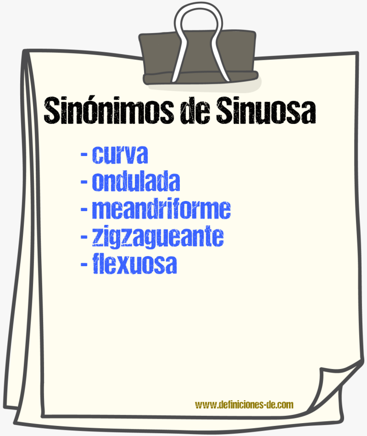 Sinónimos de sinuosa