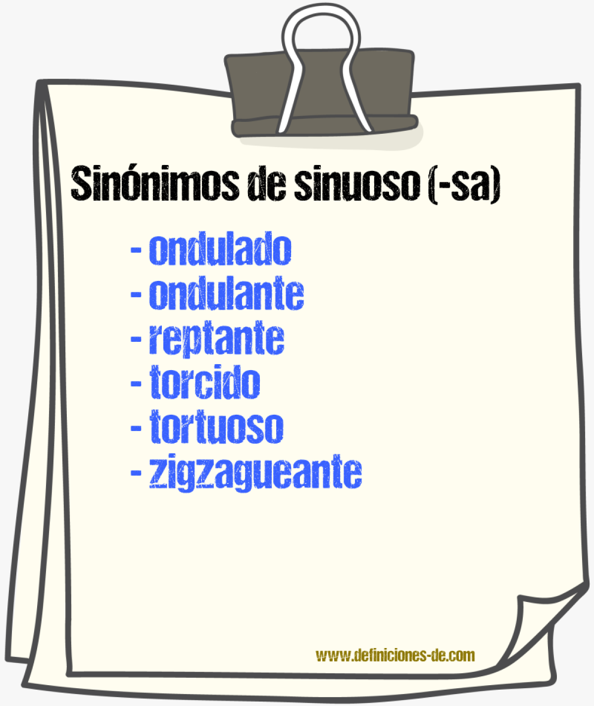 Sinnimos de sinuoso