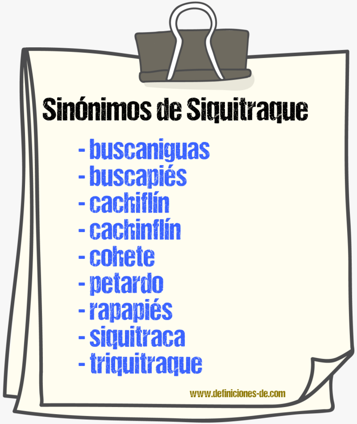 Sinnimos de siquitraque