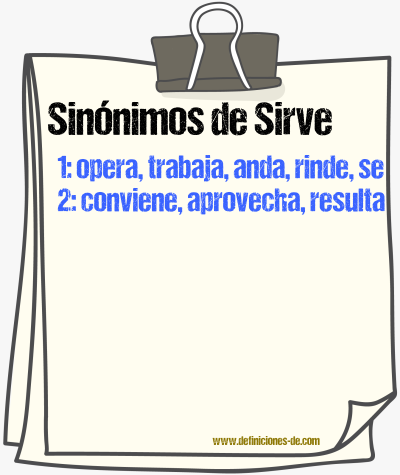 Sinónimos de sirve