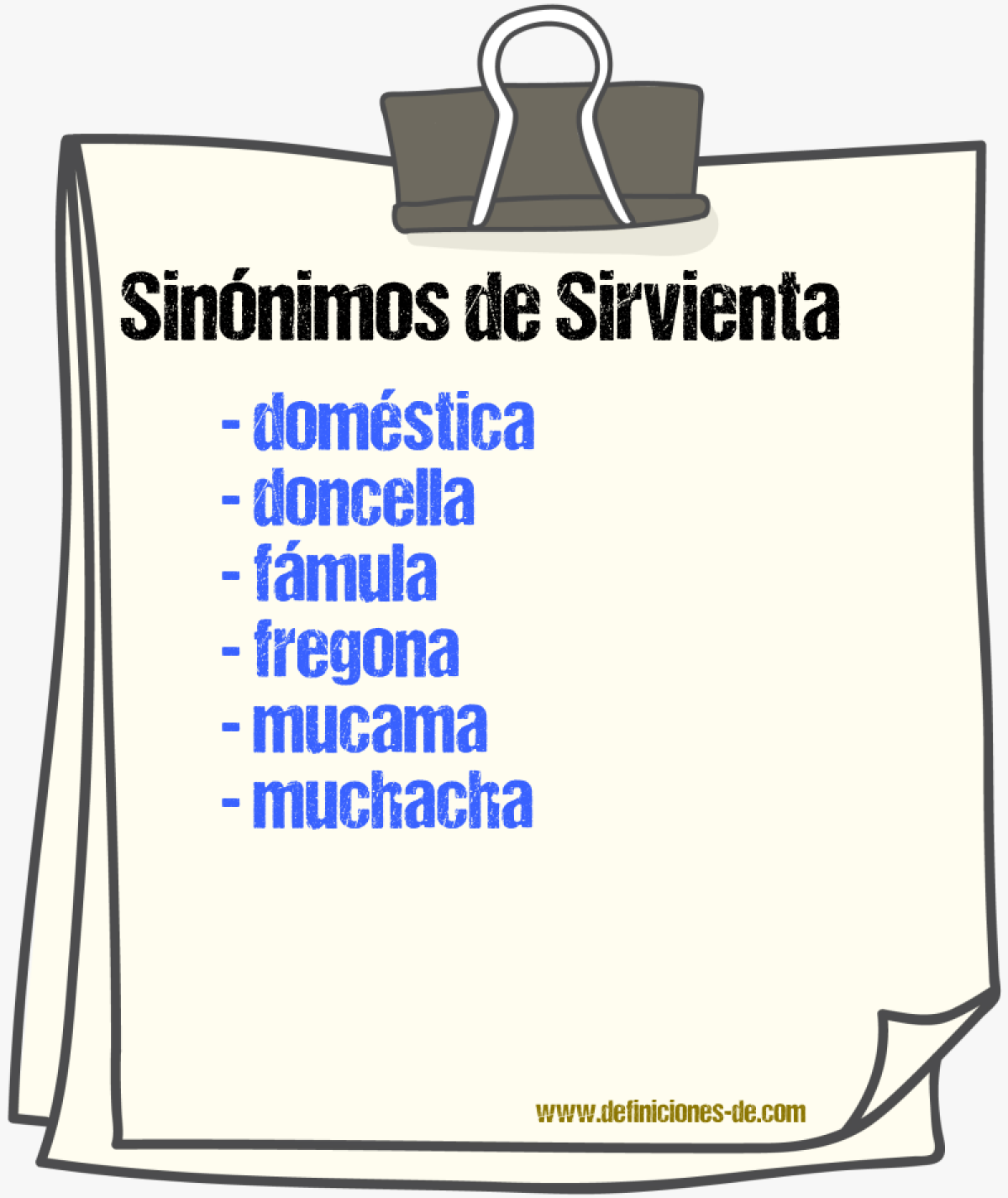 Sinnimos de sirvienta