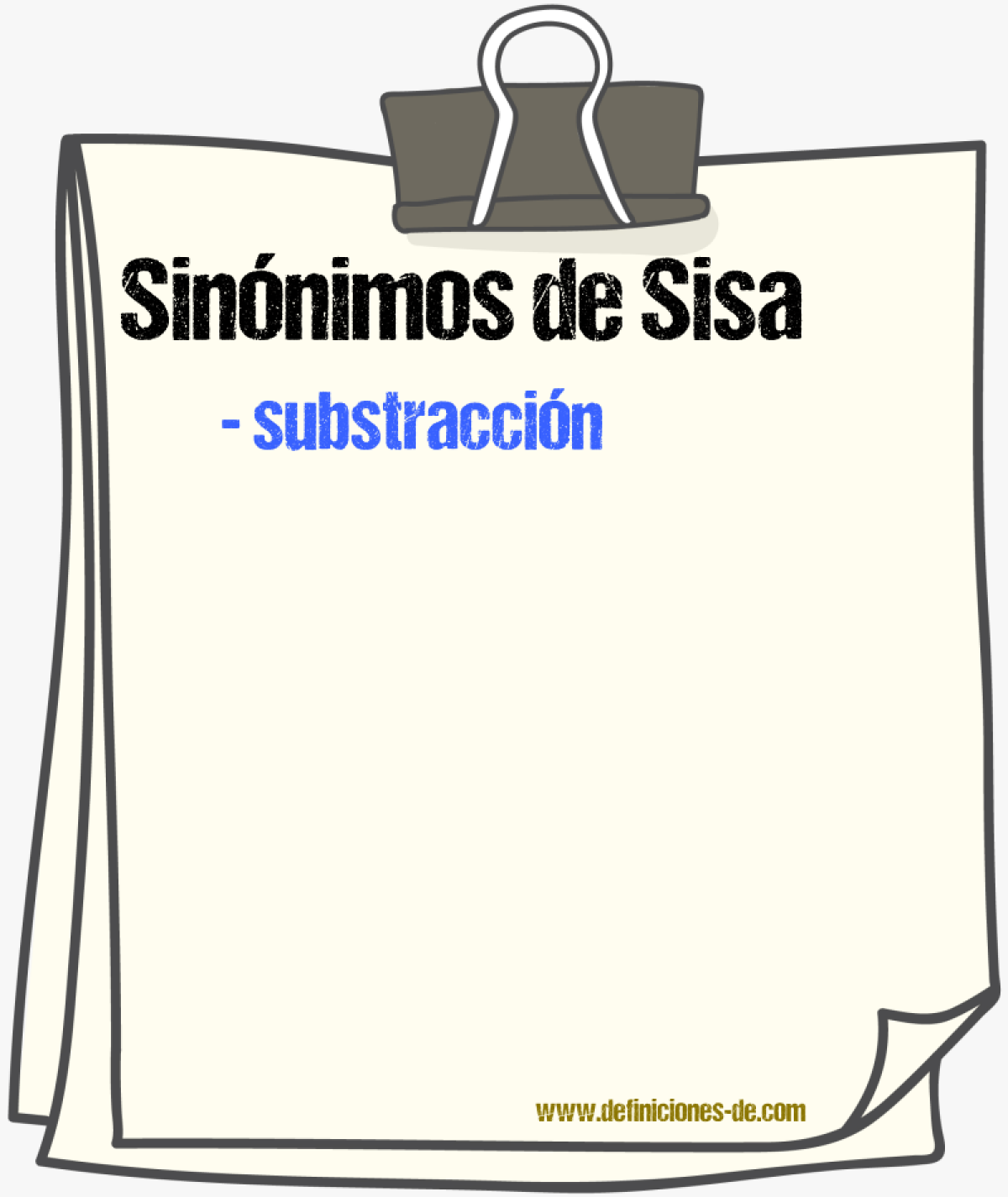 Sinnimos de sisa