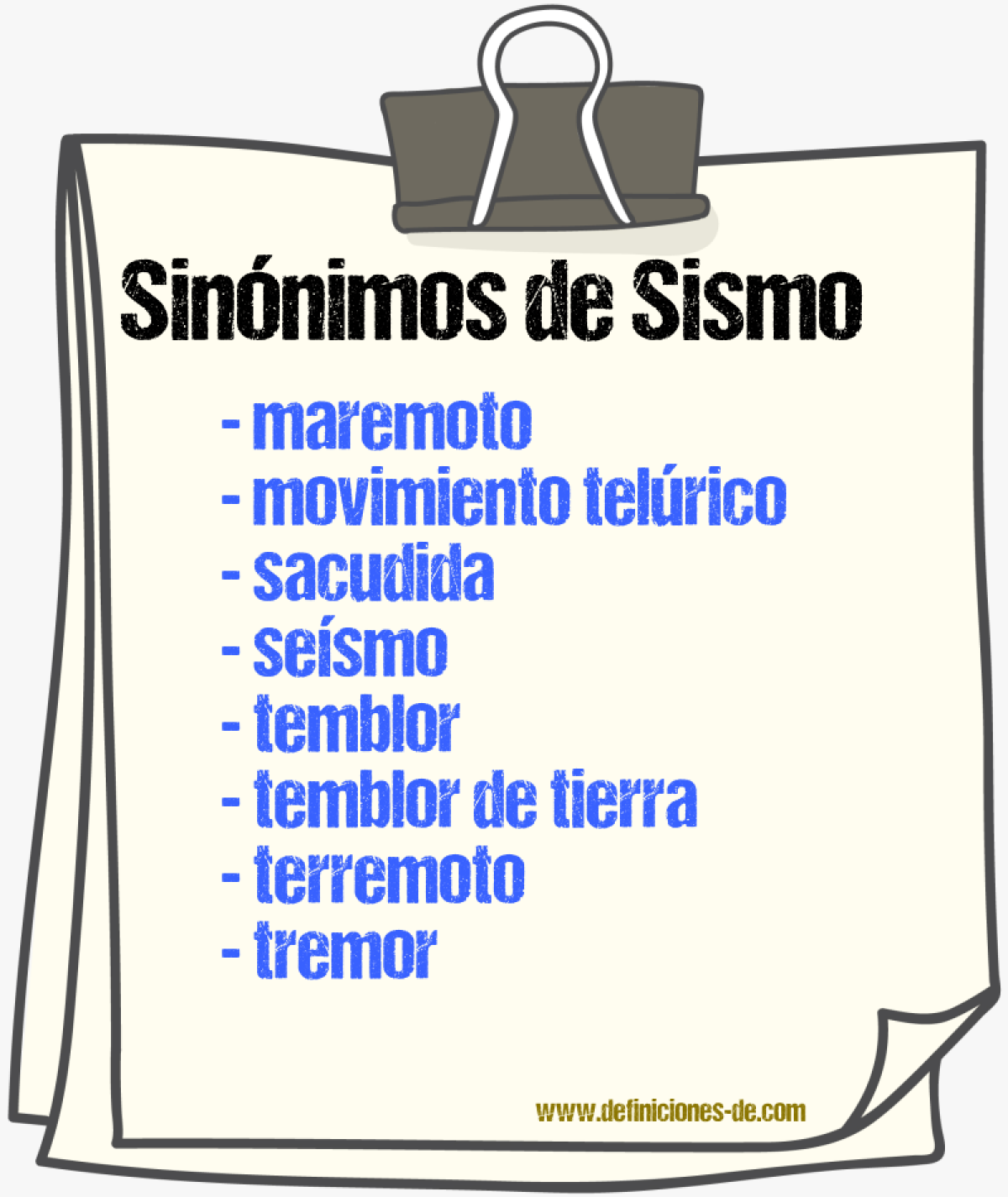 Sinnimos de sismo