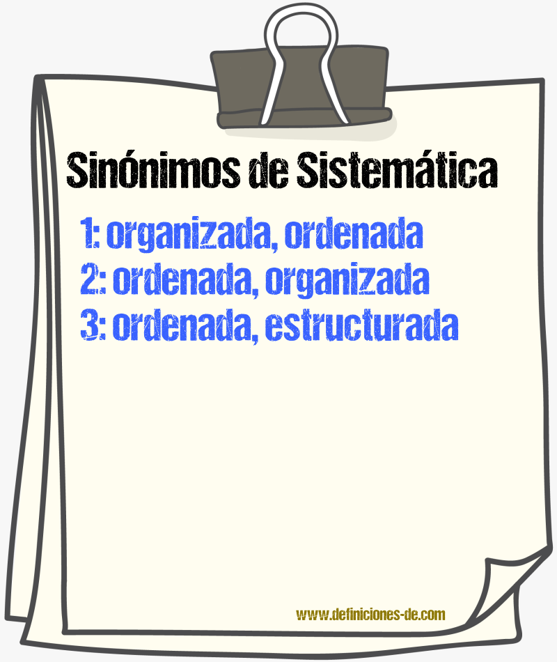 Sinónimos de sistemática
