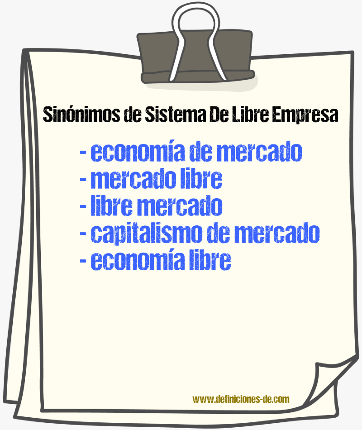 Sinónimos de sistema de libre empresa