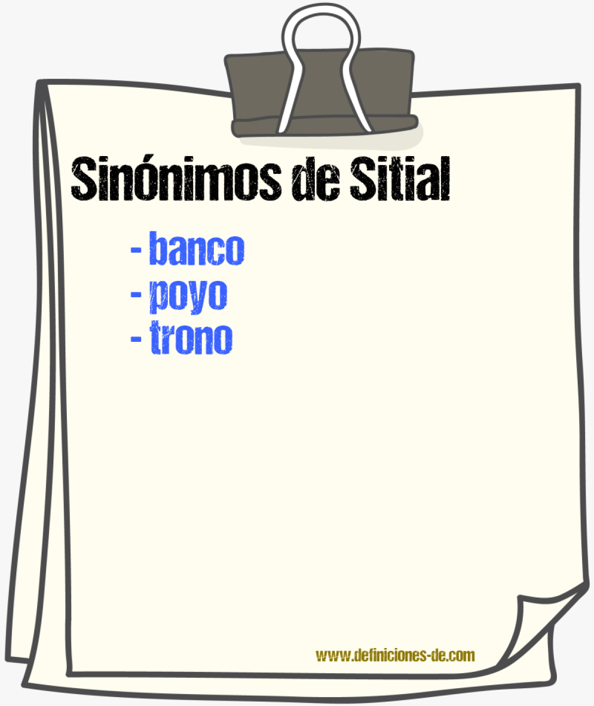 Sinnimos de sitial