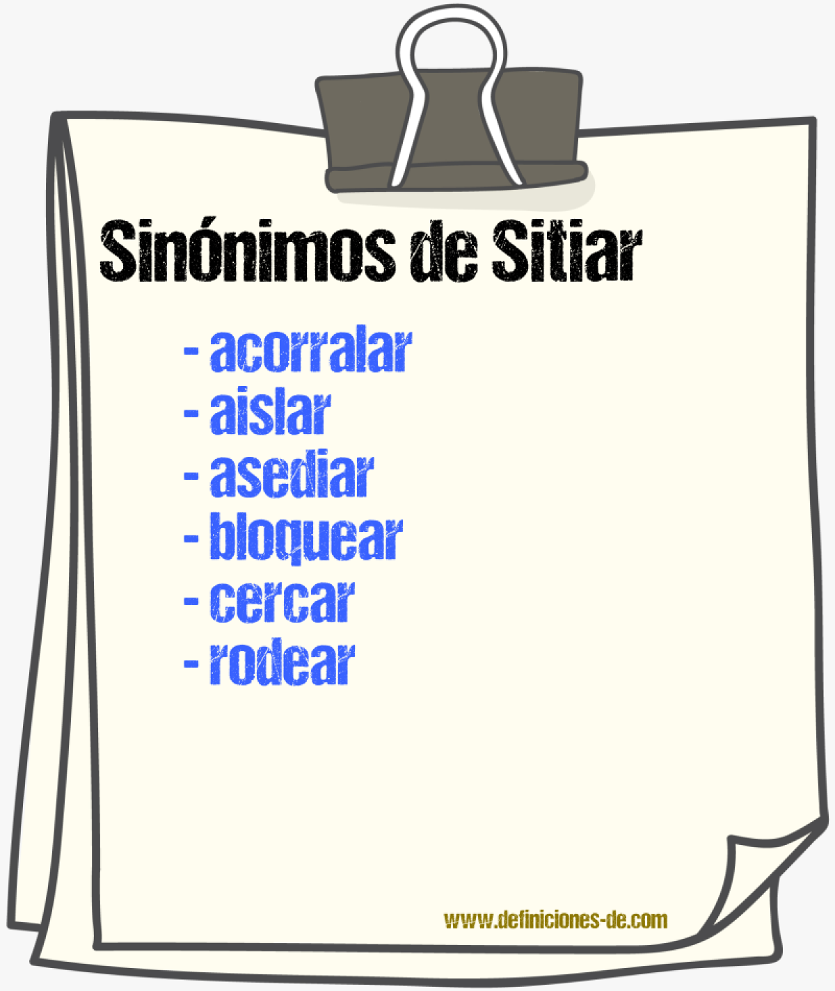 Sinnimos de sitiar