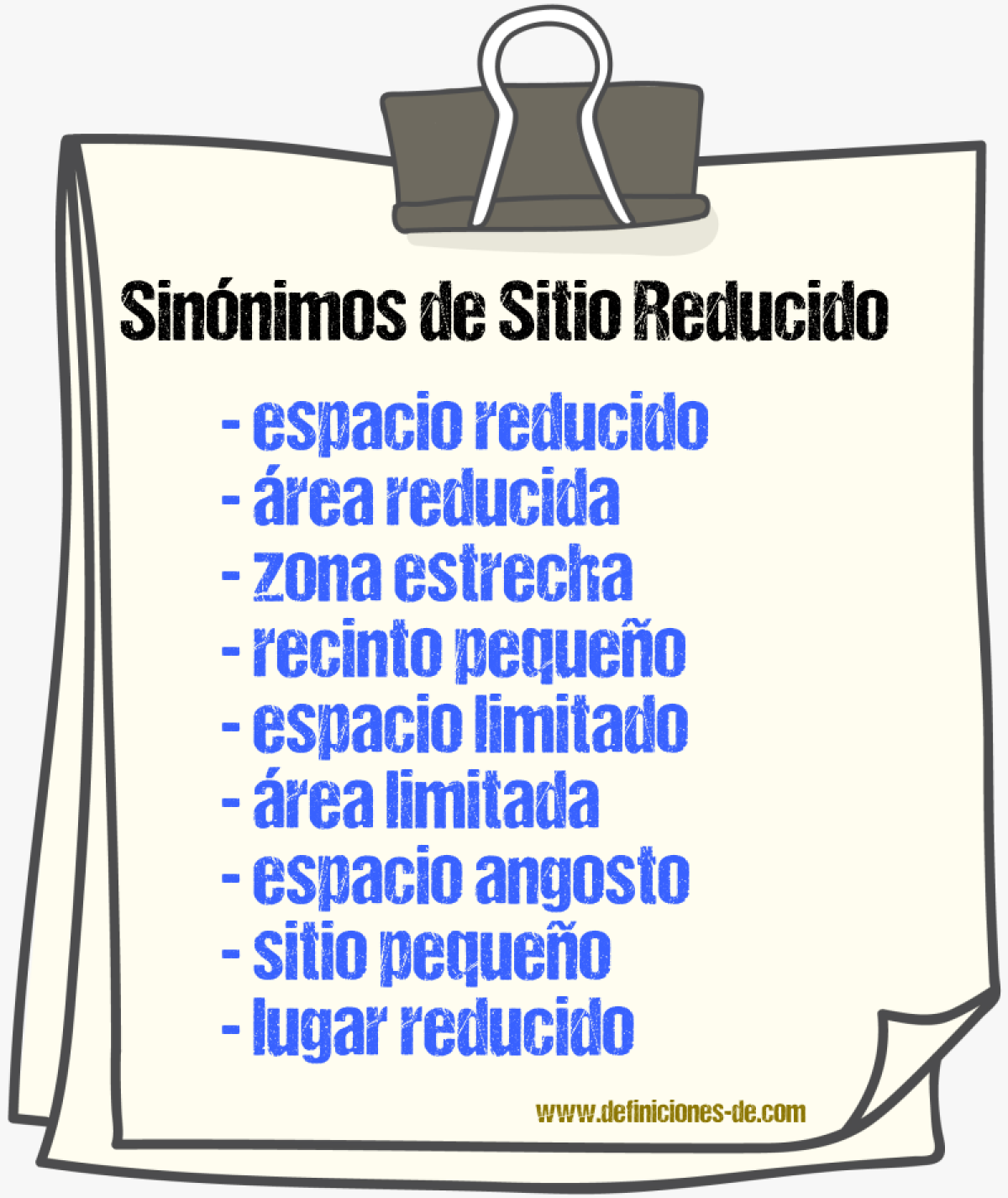 Sinónimos de sitio reducido