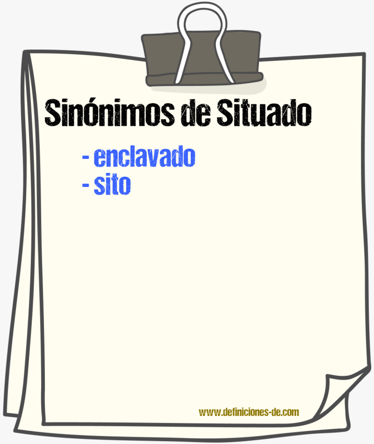 Sinnimos de situado