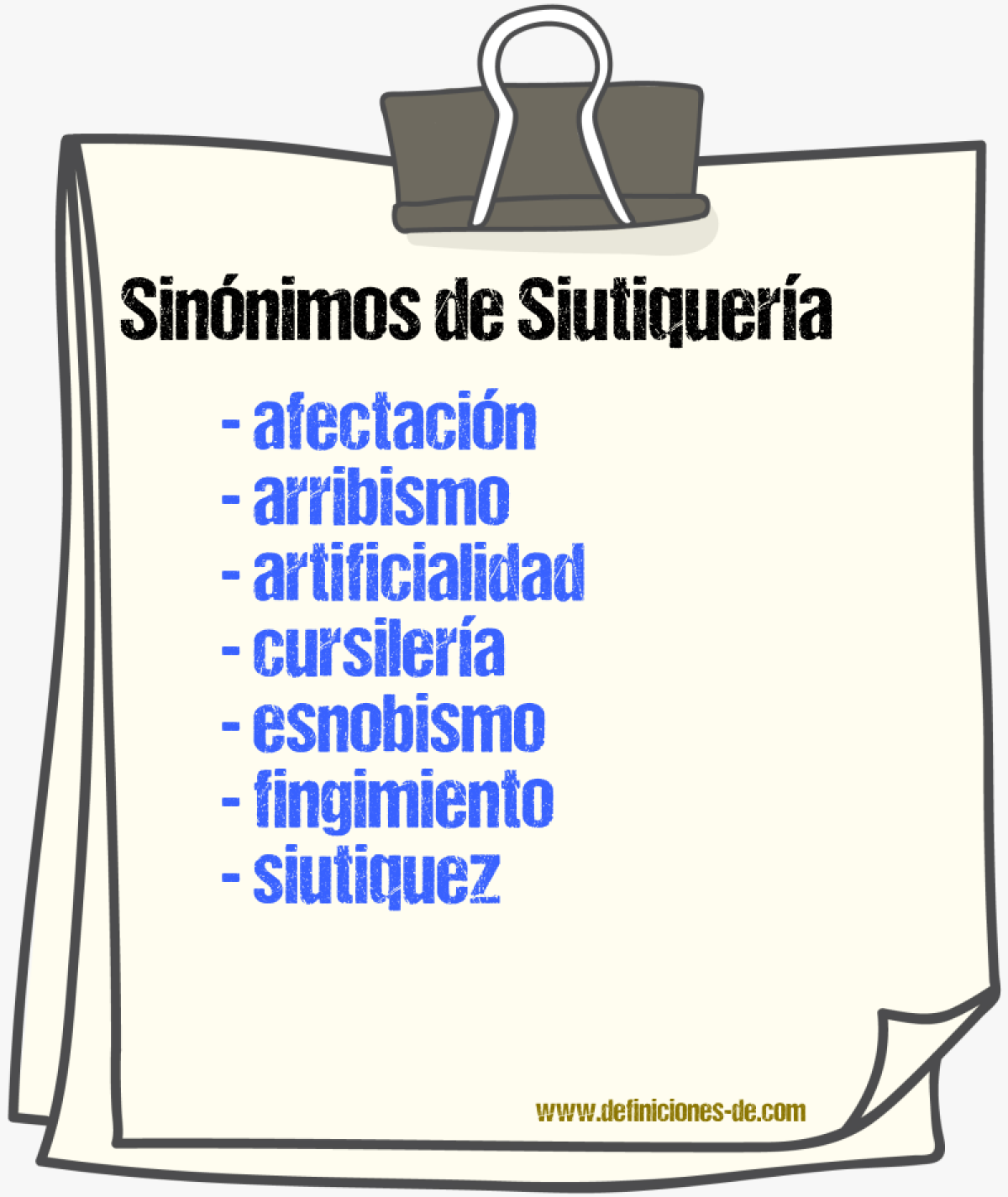 Sinnimos de siutiquera