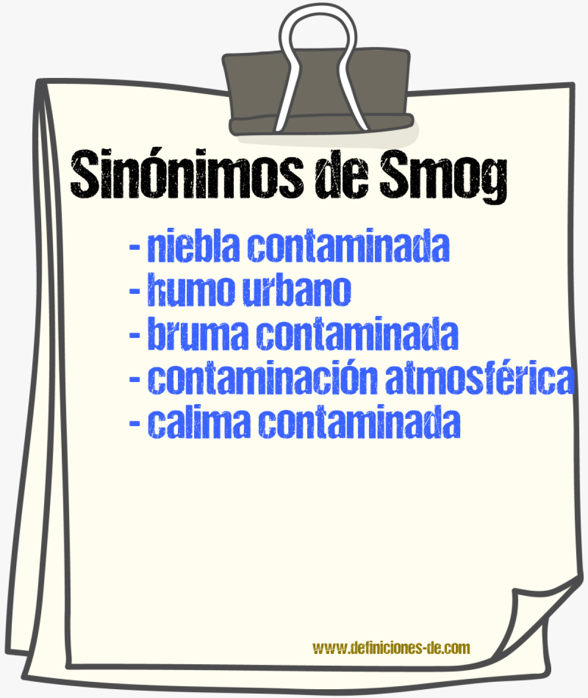 Sinónimos de smog