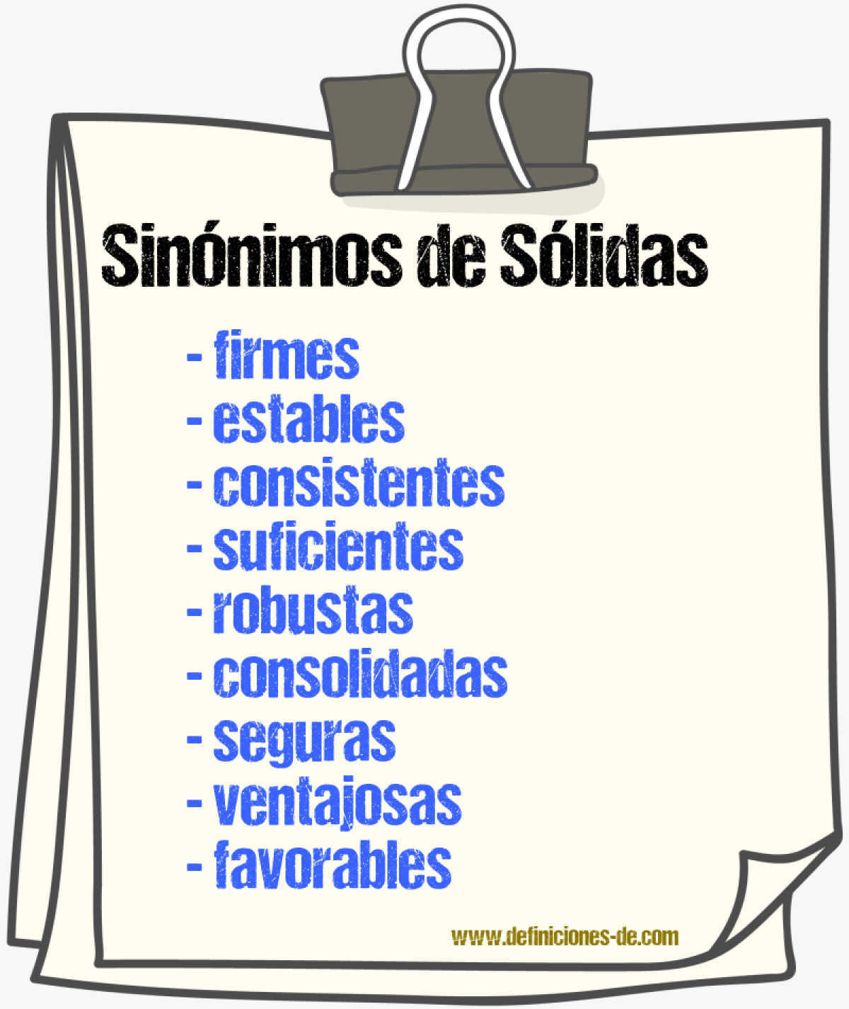 Sinónimos de sólidas