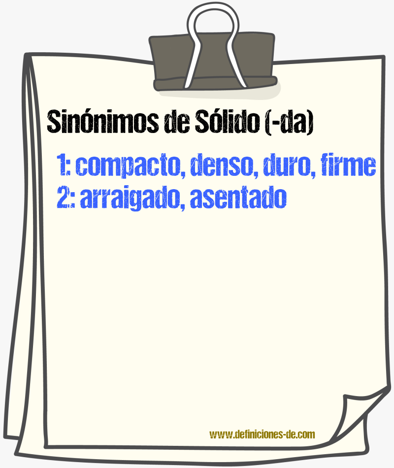 Sinnimos de slido