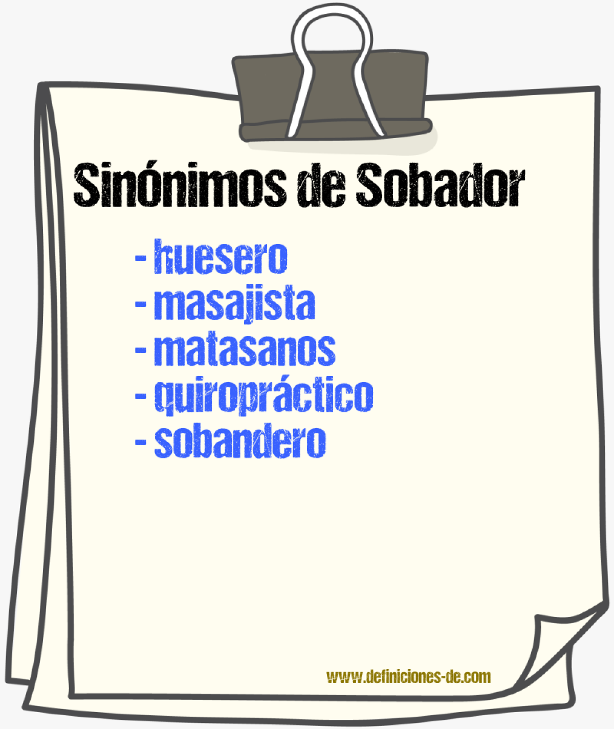 Sinnimos de sobador