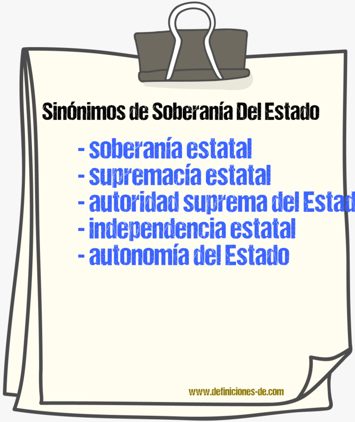 Sinónimos de soberanía del estado