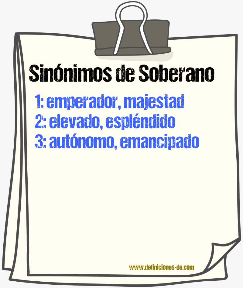 Sinnimos de soberano