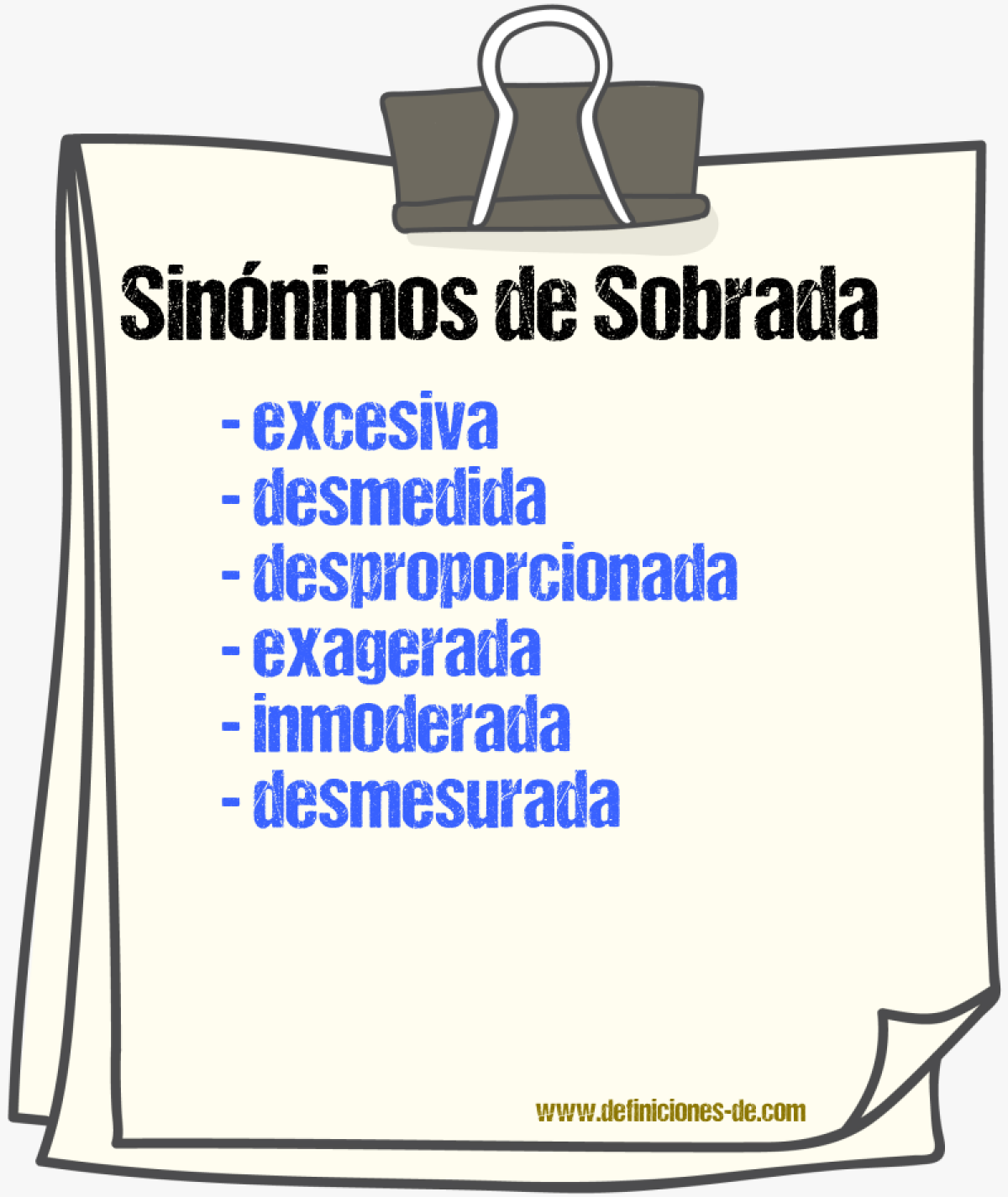Sinónimos de sobrada