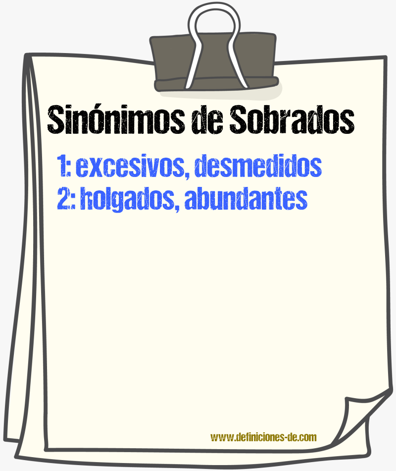 Sinónimos de sobrados