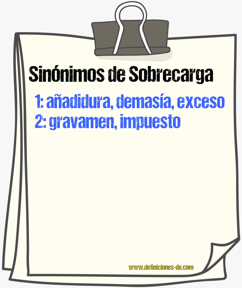 Sinnimos de sobrecarga