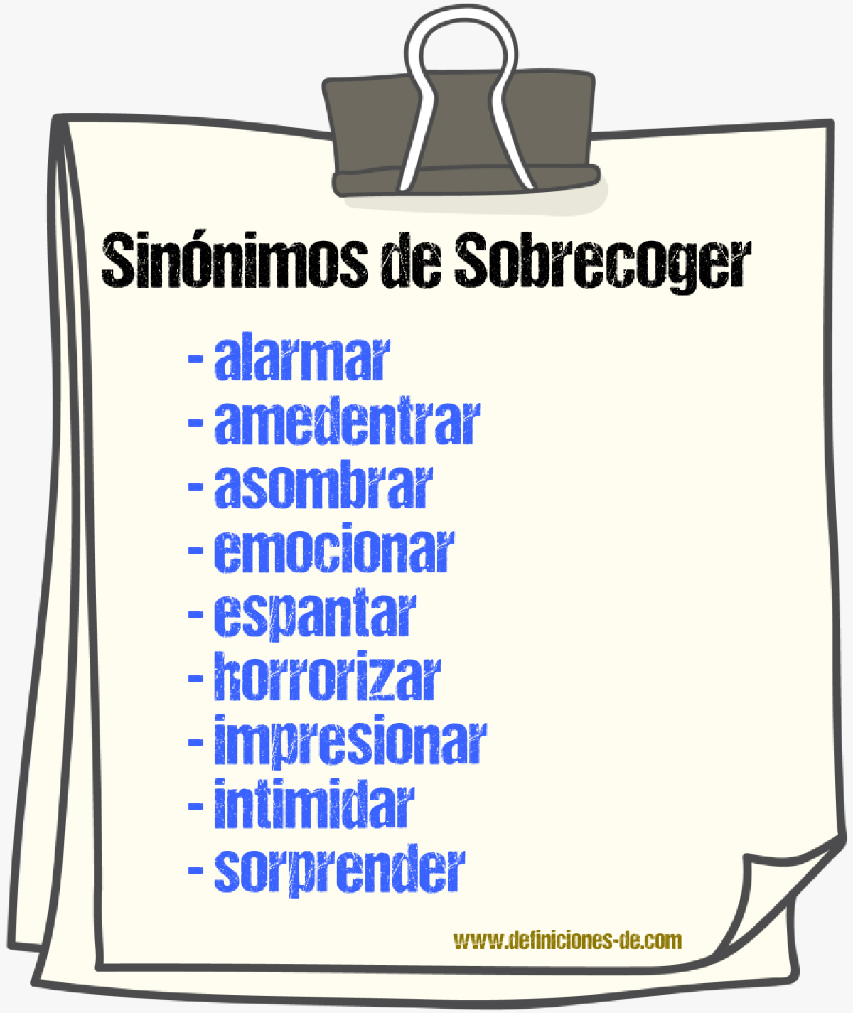 Sinnimos de sobrecoger