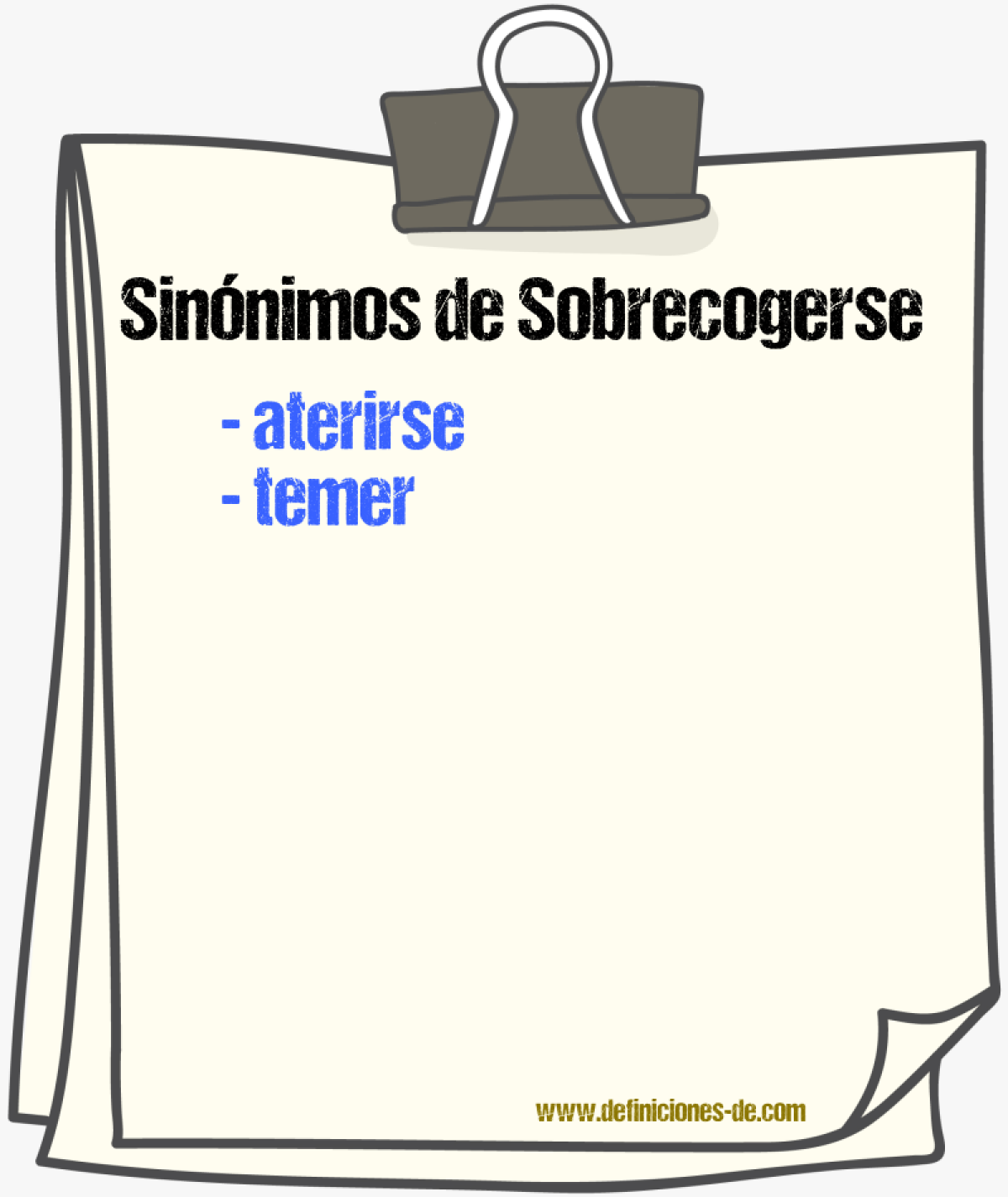 Sinnimos de sobrecogerse