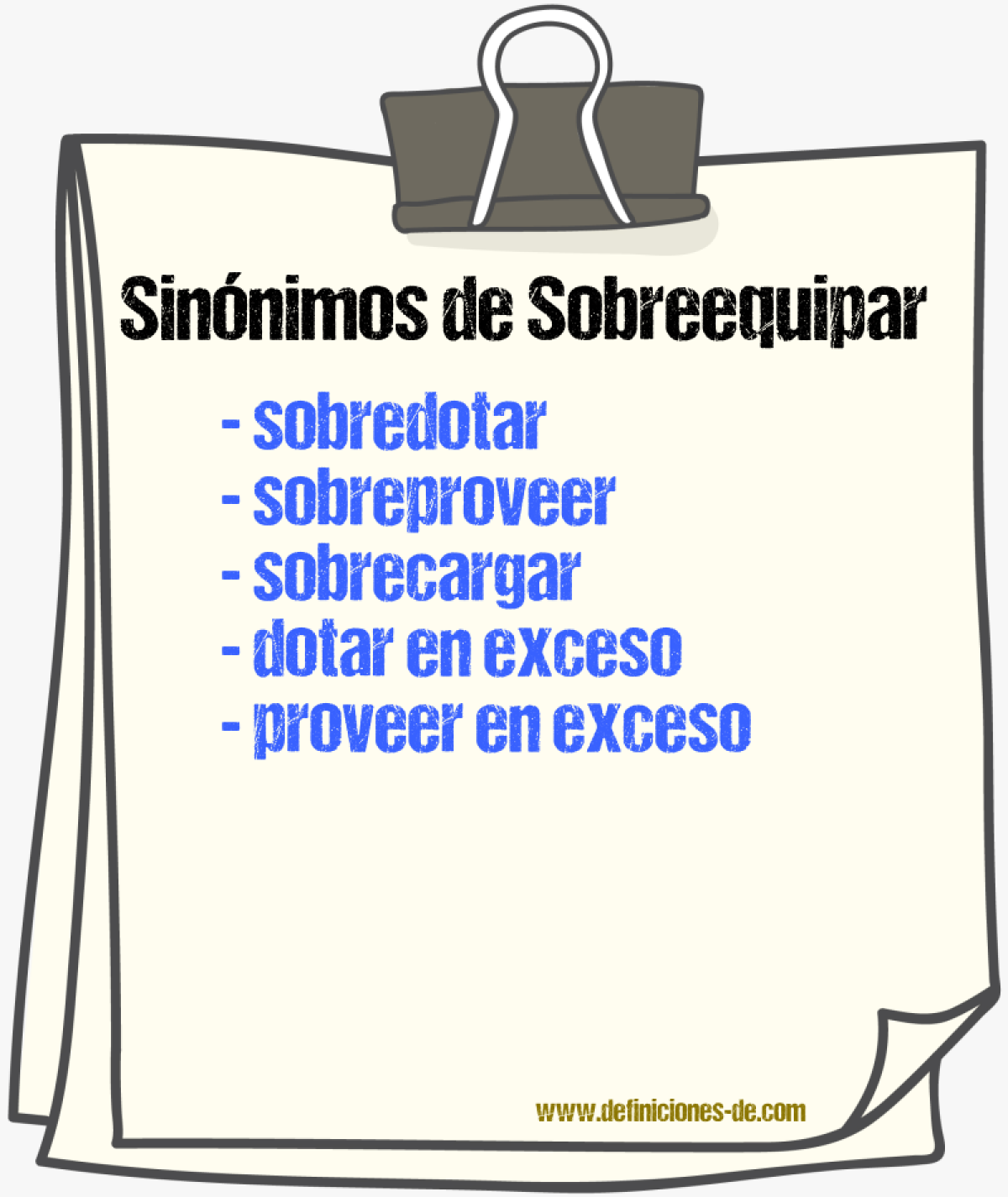 Sinónimos de sobreequipar