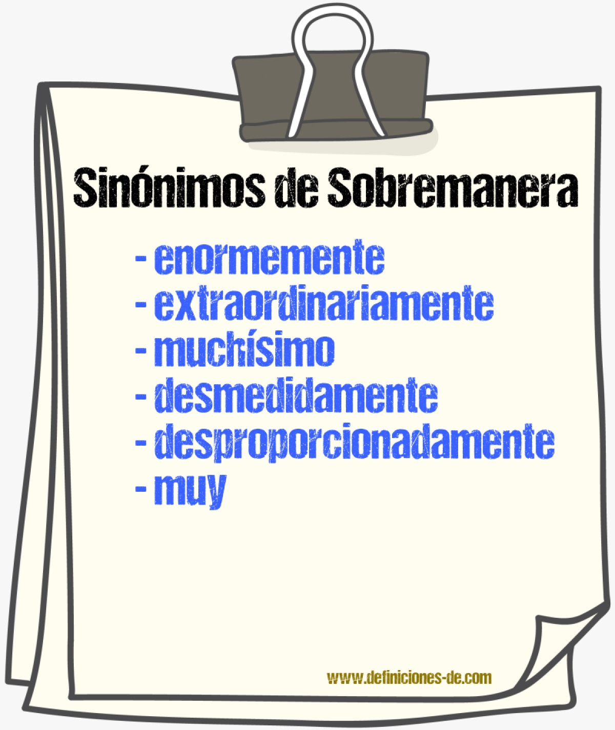 Sinónimos de sobremanera