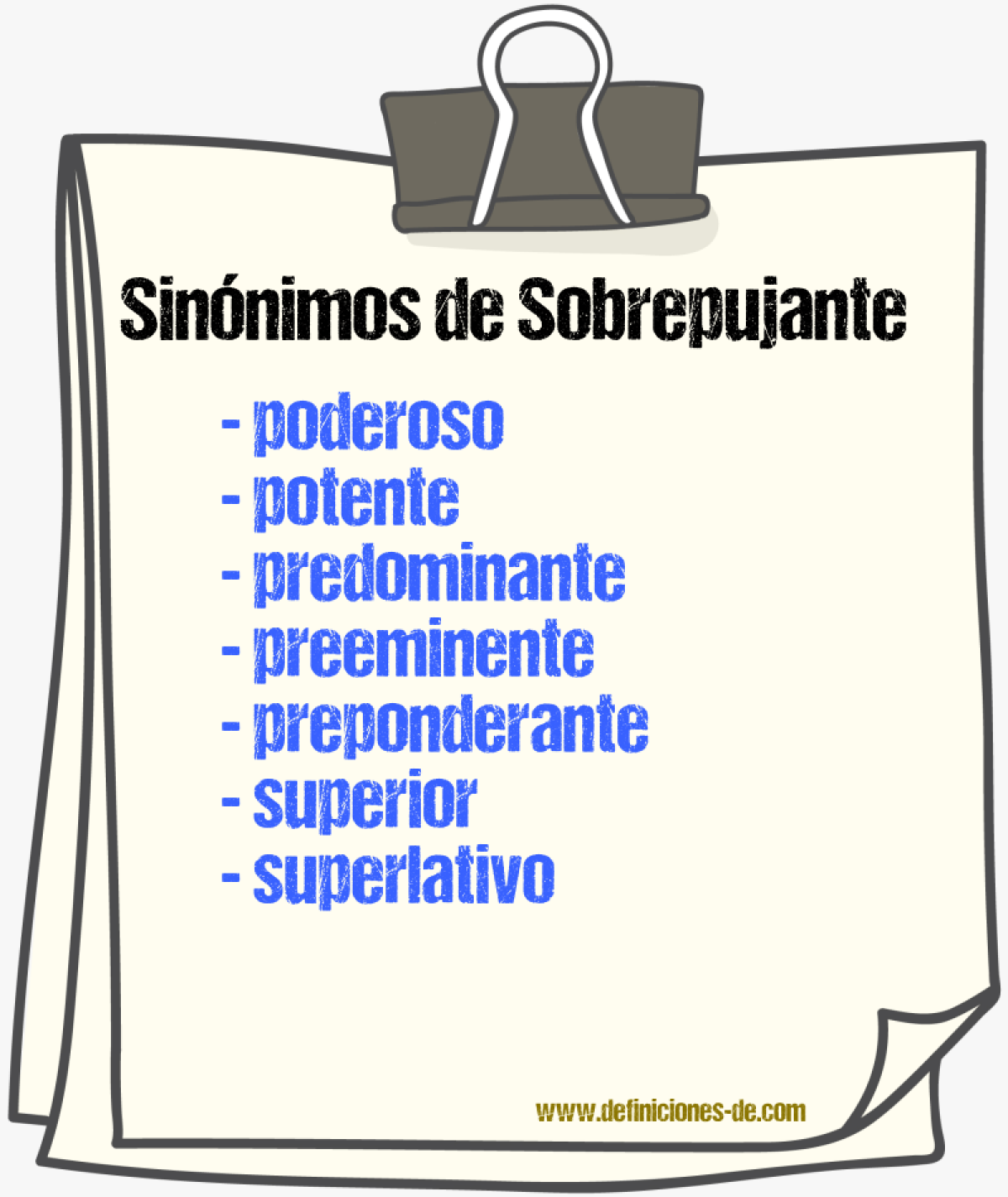 Sinnimos de sobrepujante