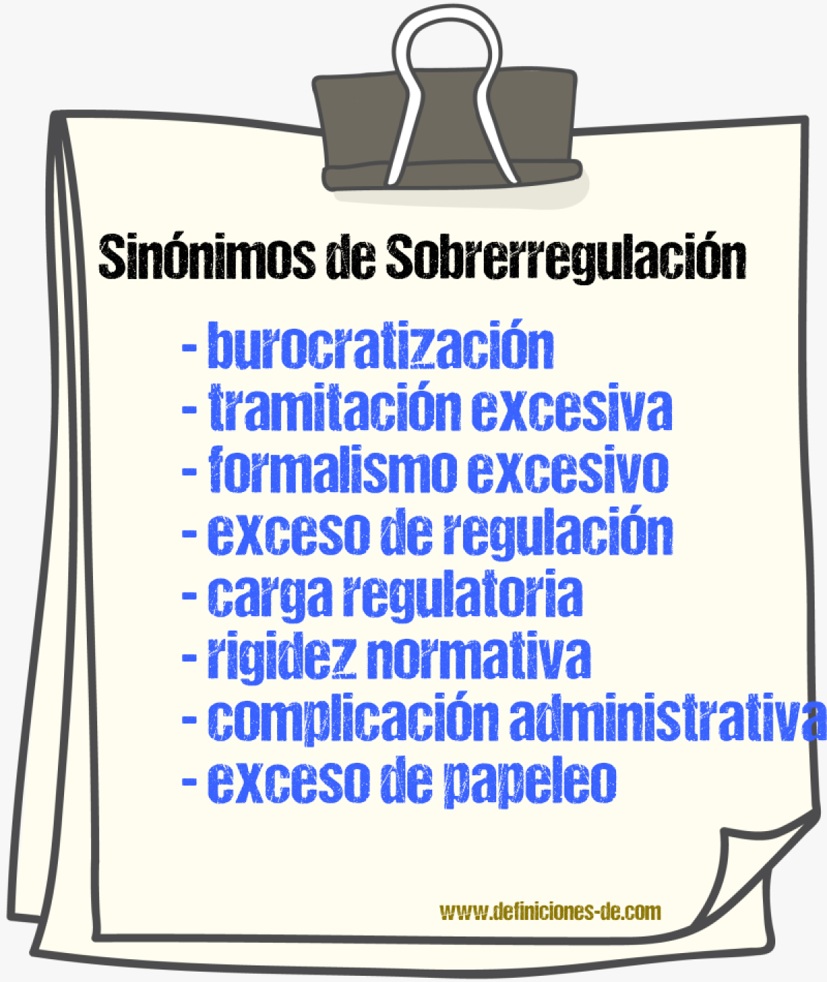 Sinónimos de sobrerregulación
