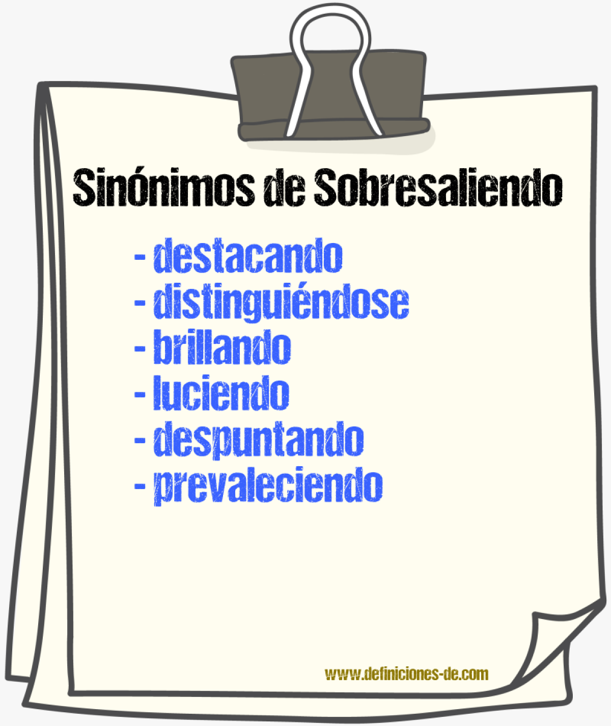 Sinónimos de sobresaliendo