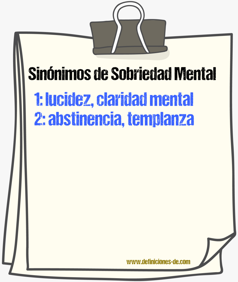 Sinónimos de sobriedad mental