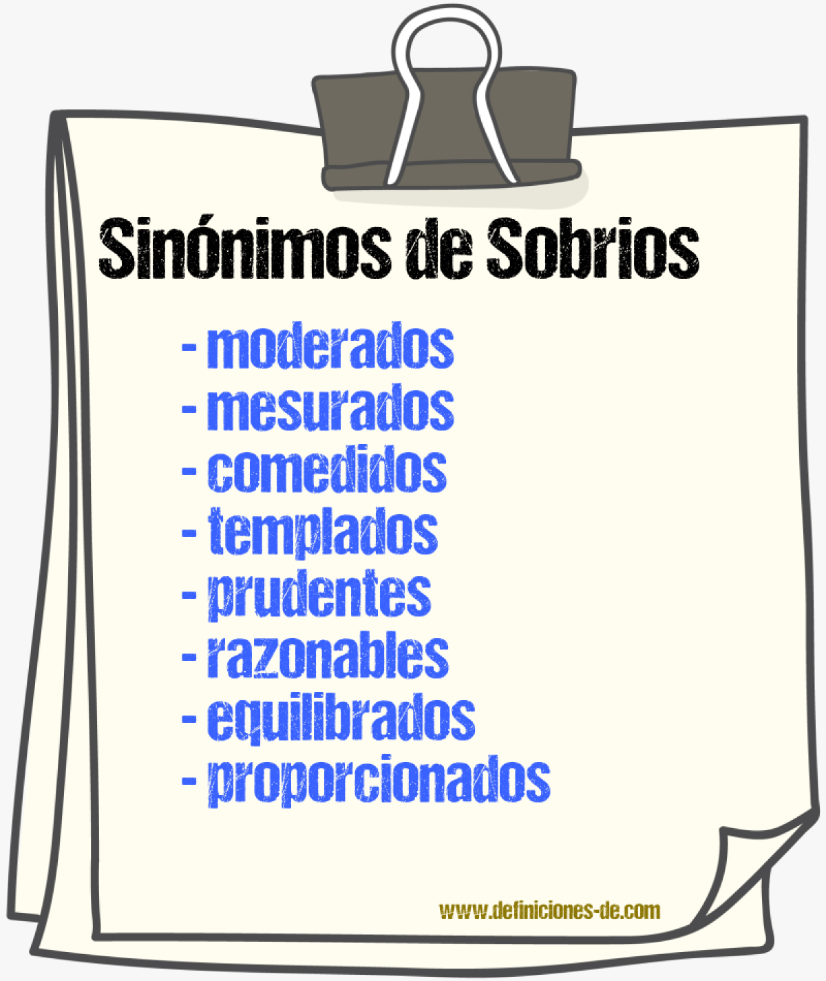 Sinónimos de sobrios