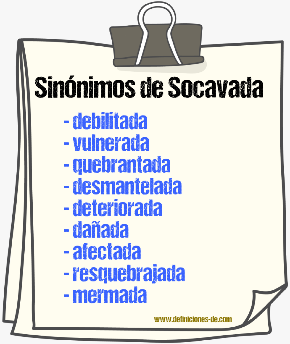 Sinónimos de socavada