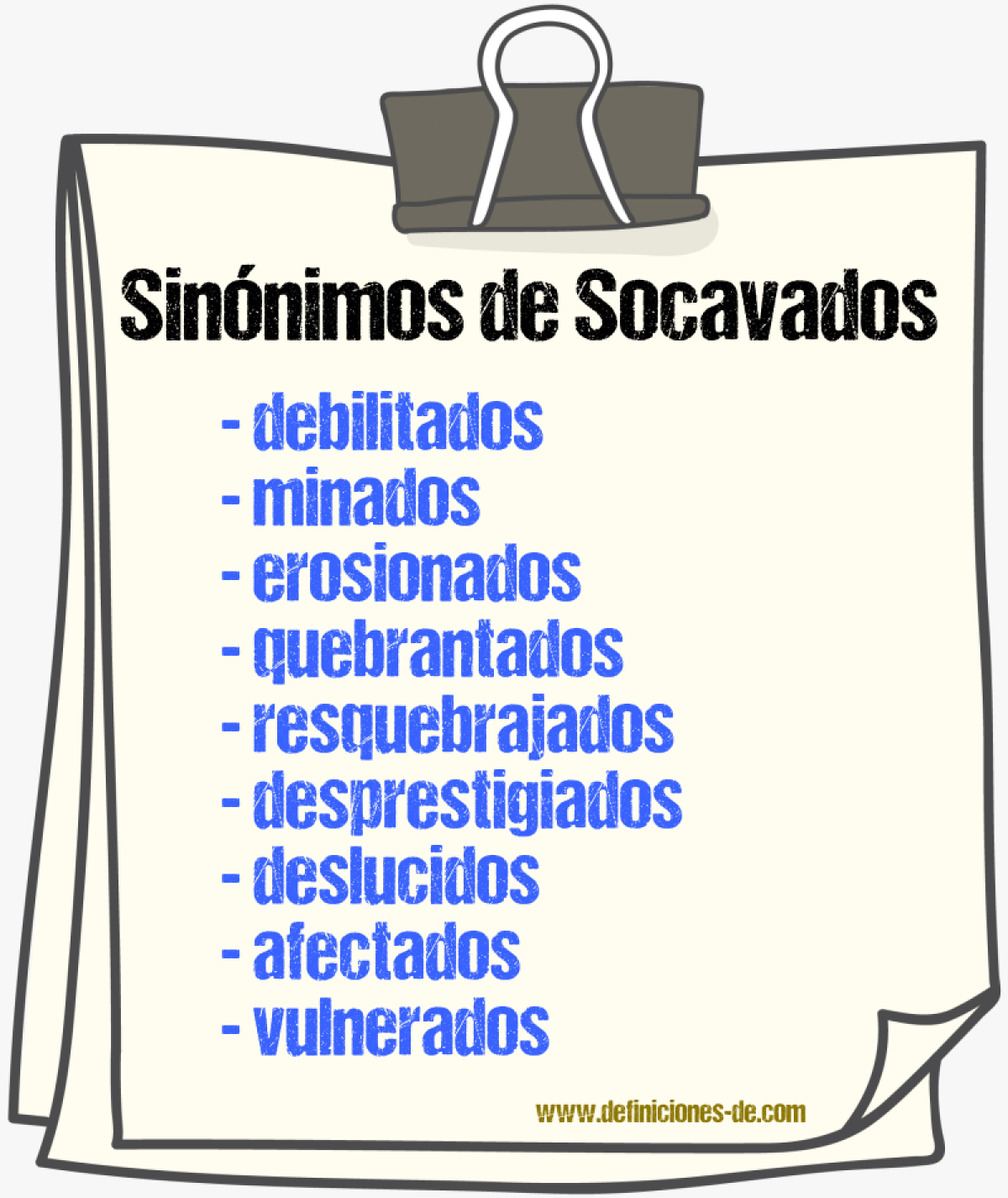 Sinónimos de socavados