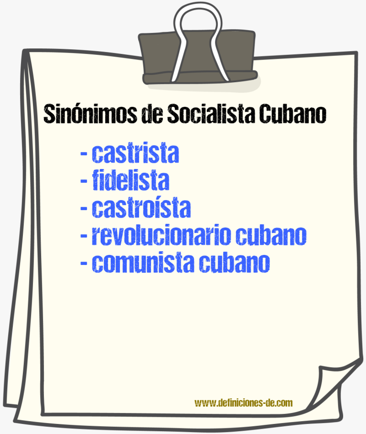Sinónimos de socialista cubano