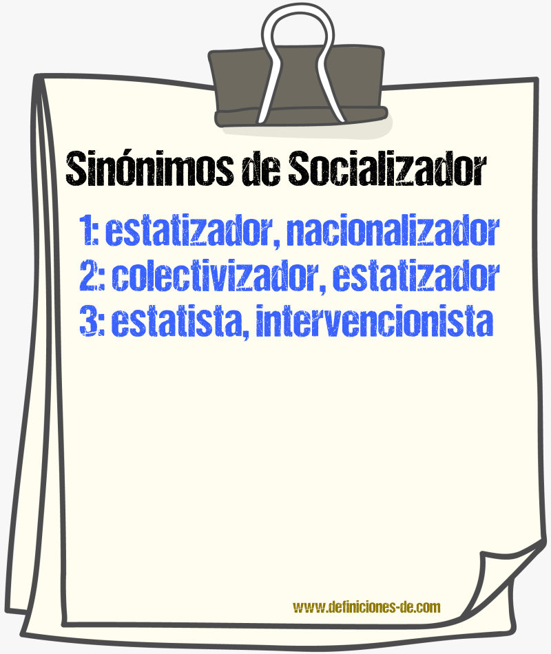 Sinónimos de socializador