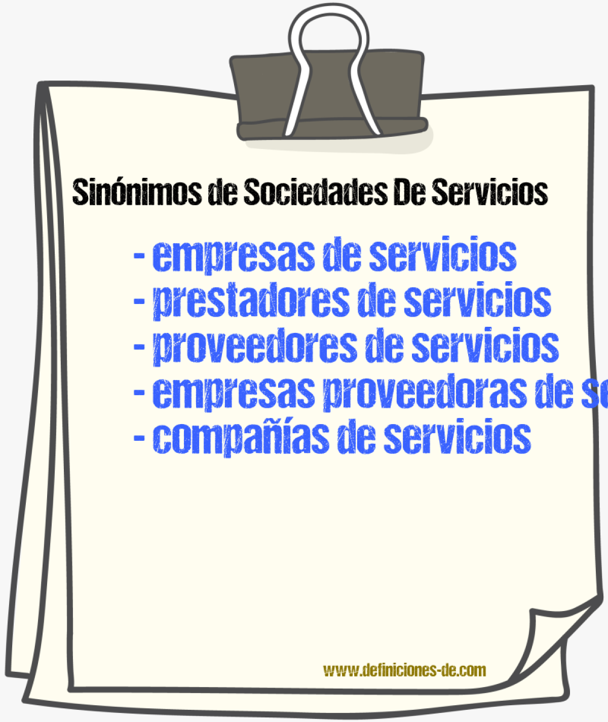 Sinónimos de sociedades de servicios