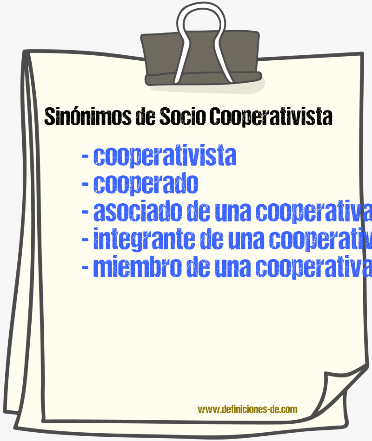 Sinónimos de socio cooperativista