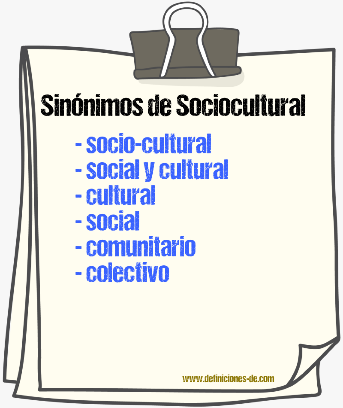 Sinónimos de sociocultural
