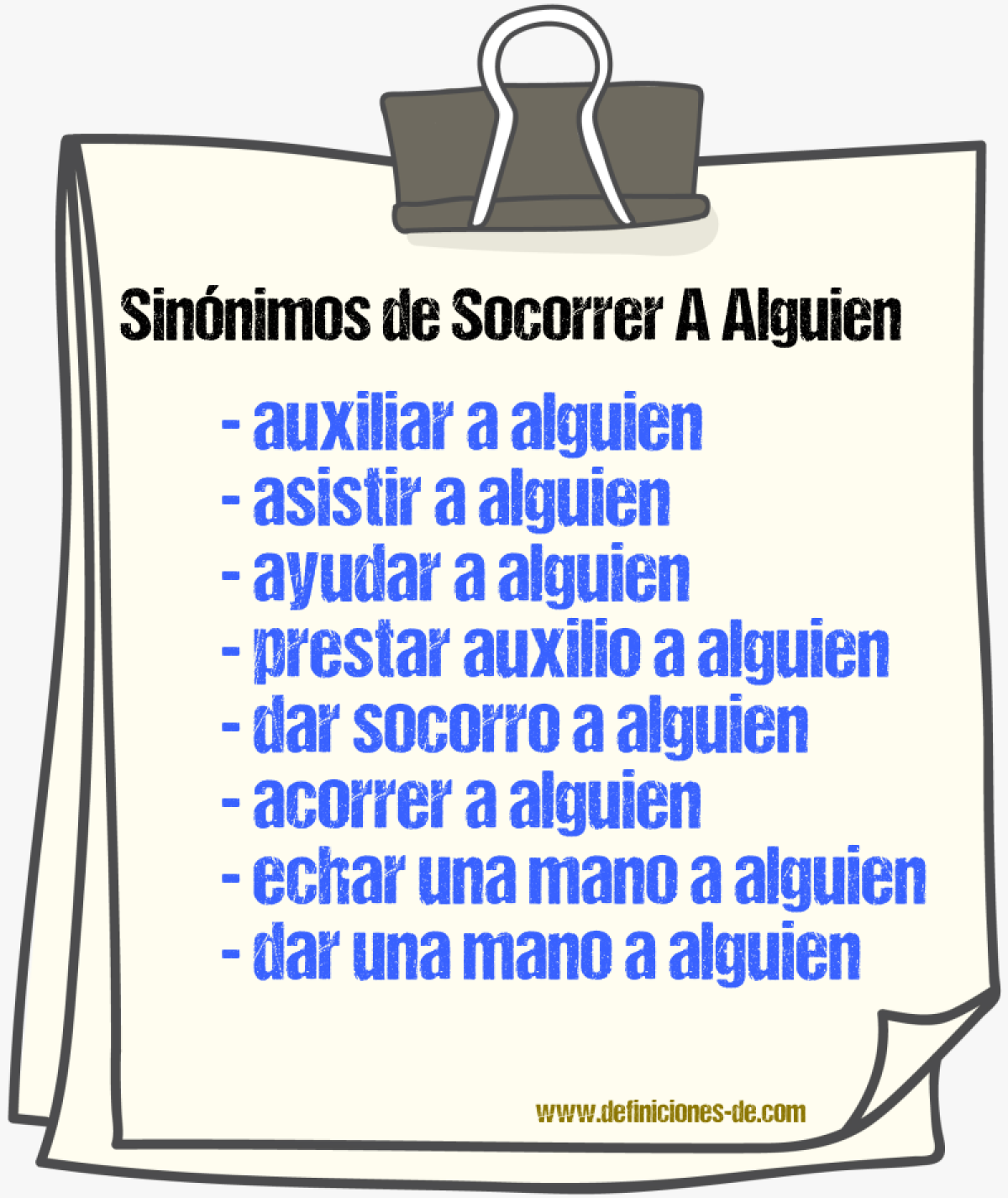 Sinónimos de socorrer a alguien