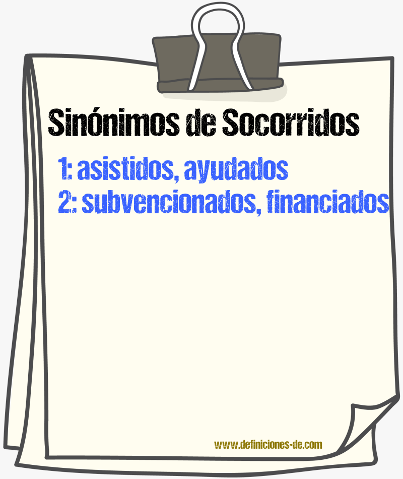 Sinónimos de socorridos