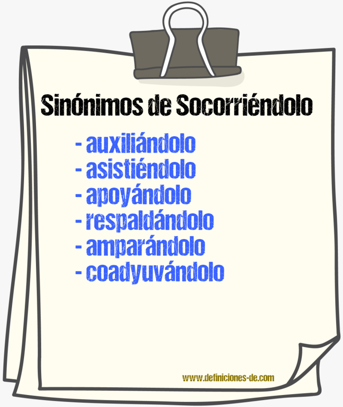 Sinónimos de socorriéndolo