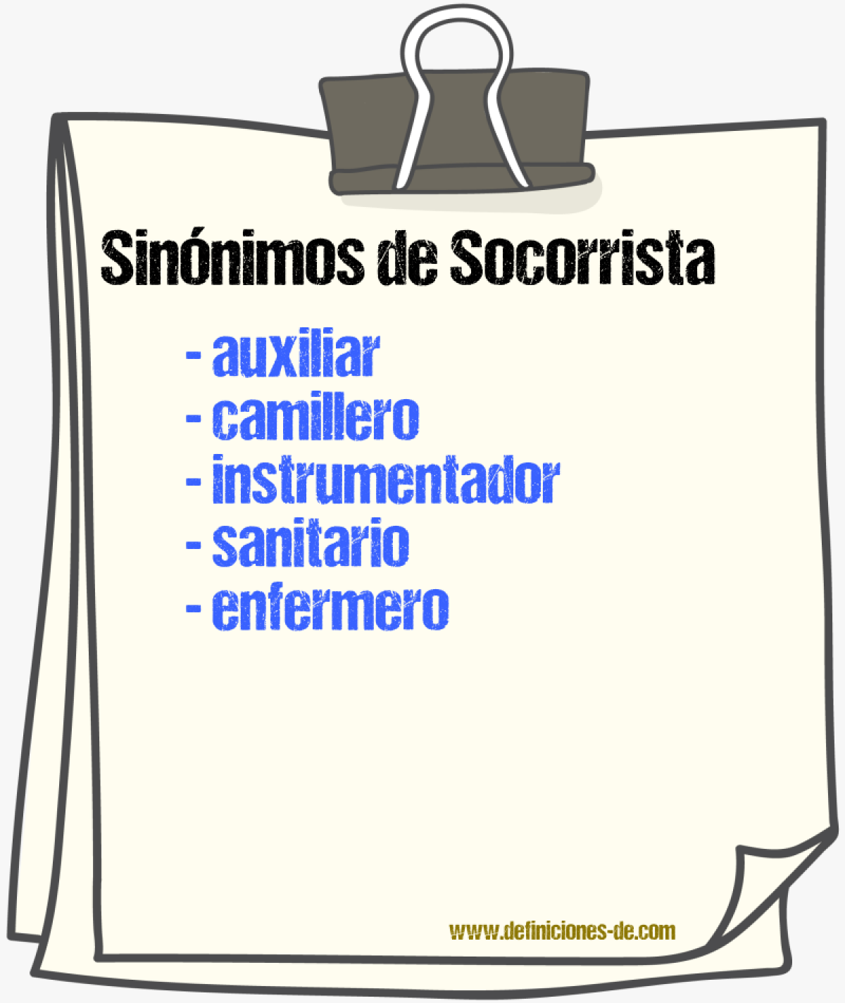 Sinnimos de socorrista